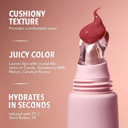 4-Color Brightening Lip Balm with moisturizing and exfoliating benefits in compact design