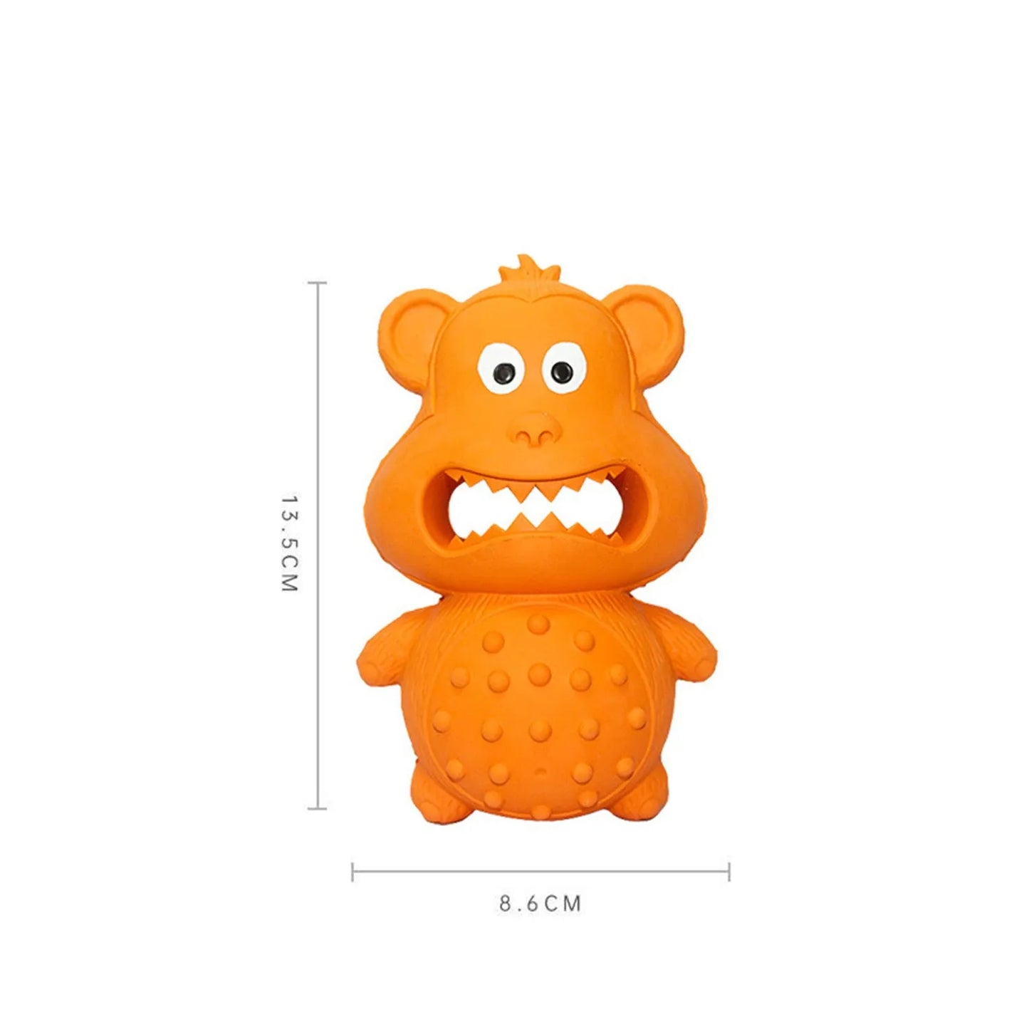 Green and yellow natural rubber dog toy for aggressive chewers with rounded design