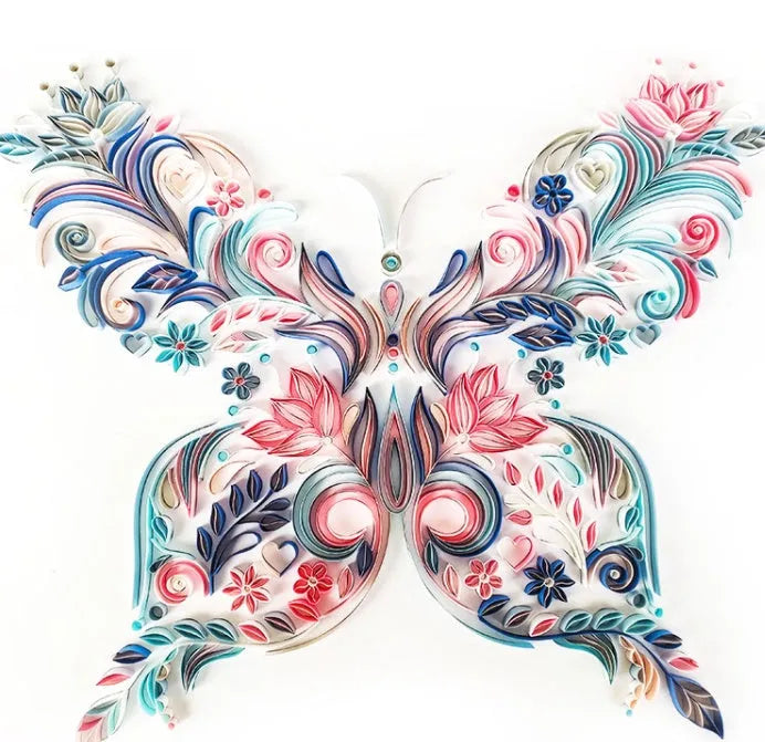 20 inch butterfly quilling illustration material pack with tools for handmade paper wall ornament