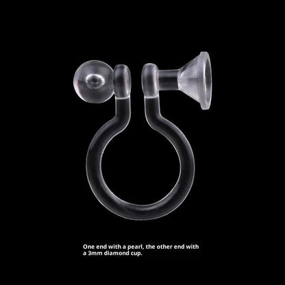 Transparent U-shaped plastic resin ear clip converter for stud earrings, unisex, single piece