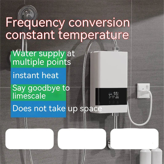 Household quick-heating water heater with LED touch screen and adjustable temperature settings