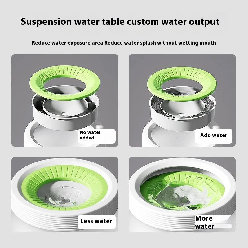 Suspended pet water bowl with non-wet mouth design for medium and small dogs and cats