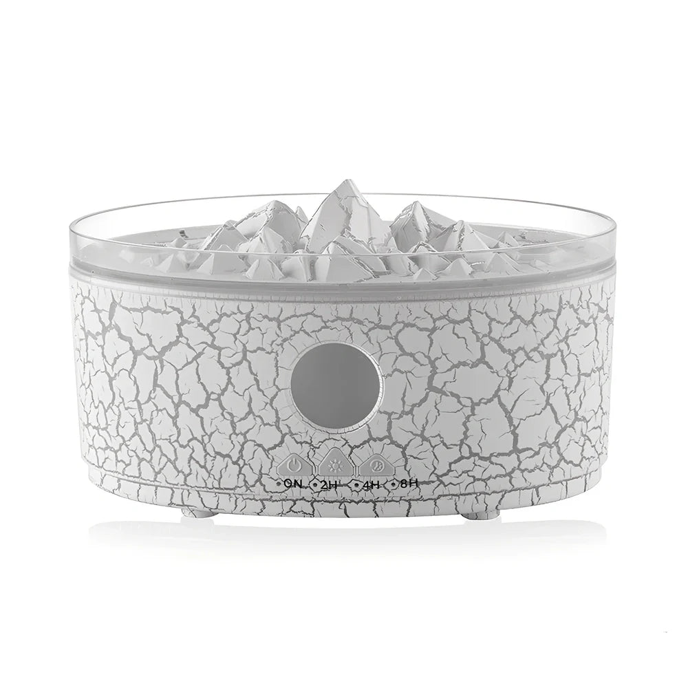 Volcano aroma diffuser unit showing water tank and control buttons with remote control