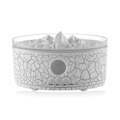 Volcano aroma diffuser unit showing water tank and control buttons with remote control