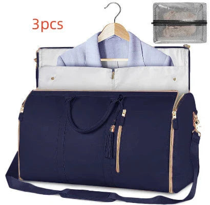 Spacious Travel Duffel Bag - Versatile Women's Handbag with Folding Suit Compartment in Multiple Color Options