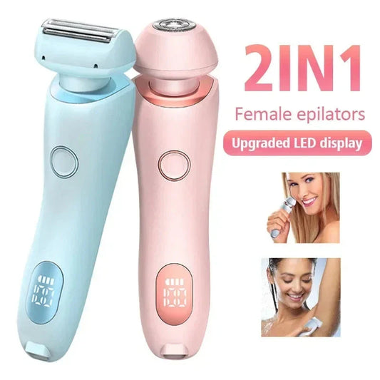 Cordless women's electric shaver with specialized square foil head and hypoallergenic blades for smooth, hair-free skin