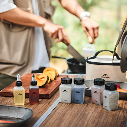 Naturehike six-piece plastic seasoning bottle set for outdoor cooking and picnic supplies