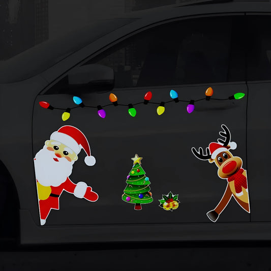 Medium Christmas elk reflective magnetic car decoration sticker in RFM025 colour with six threads