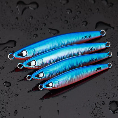 Sea Fishing Long Shot Iron Bait in various colors and weights for effective fishing