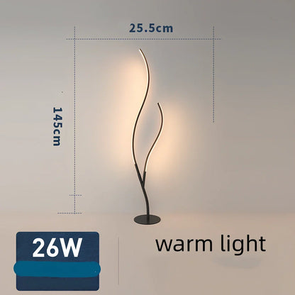 Fashion Twig artistic floor lamp with extended horizontal arm and modern aluminium design