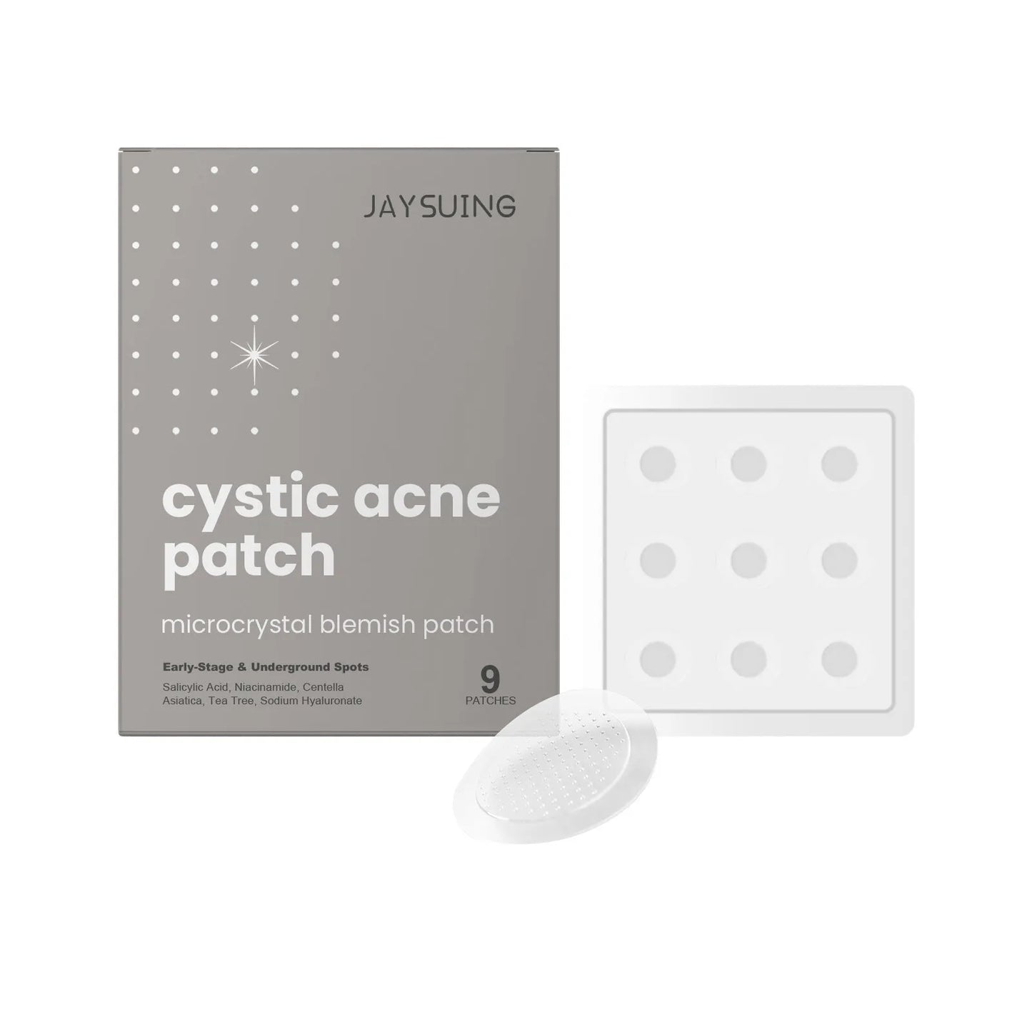 Nine transparent acne repair microneedle patches with tea tree oil and Centella asiatica