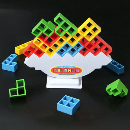 Colorful plastic stacking blocks for kids and adults, perfect for learning and family games