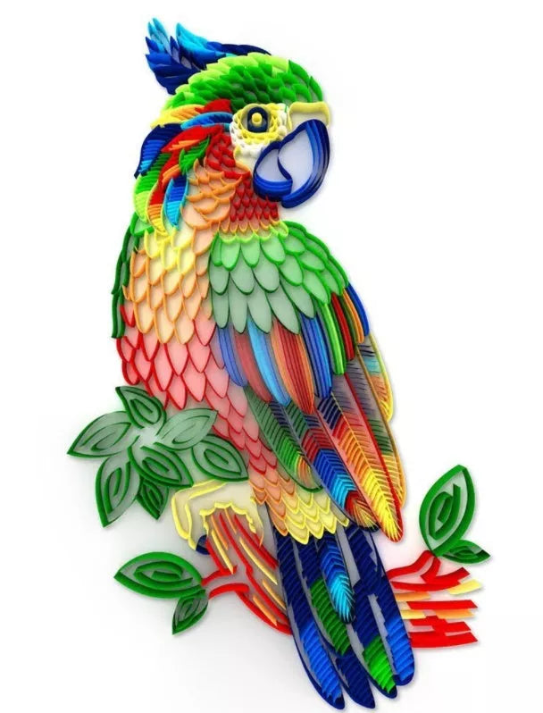 Handmade quilted paper painting set with animal themes and crafting tools