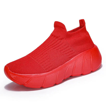 Men's slip-on sneakers with thick sole, mesh inner, rubber sole, black colour, size 36-45