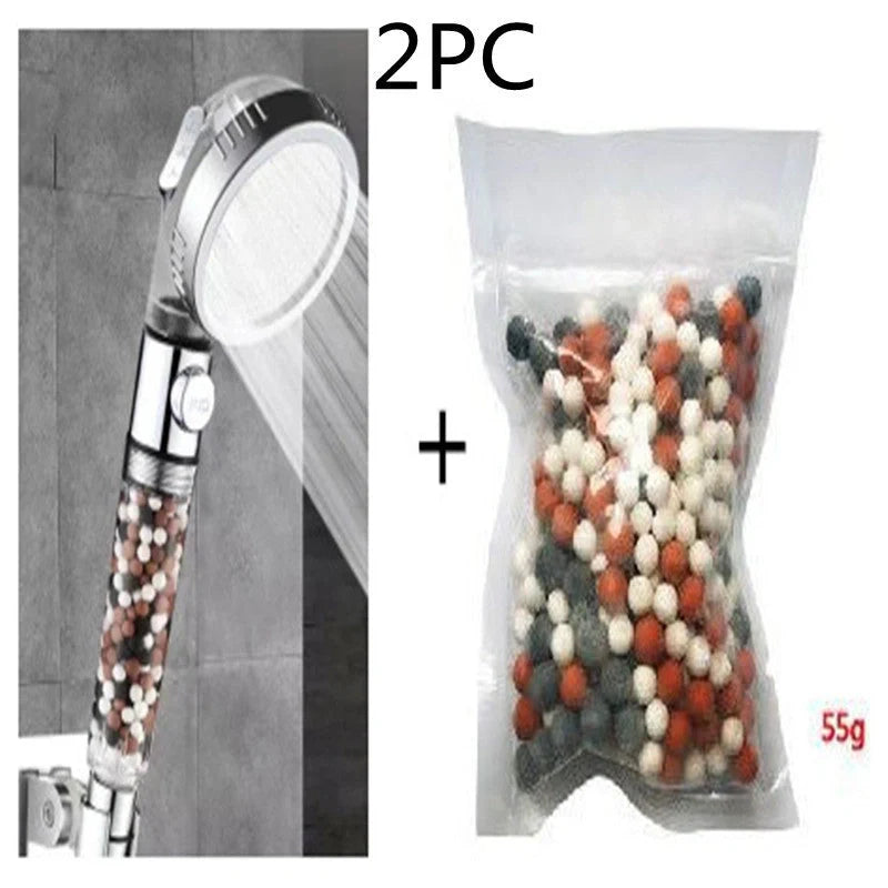 Household Negative Ion Pressurized Shower Head with adjustable modes and water-saving feature