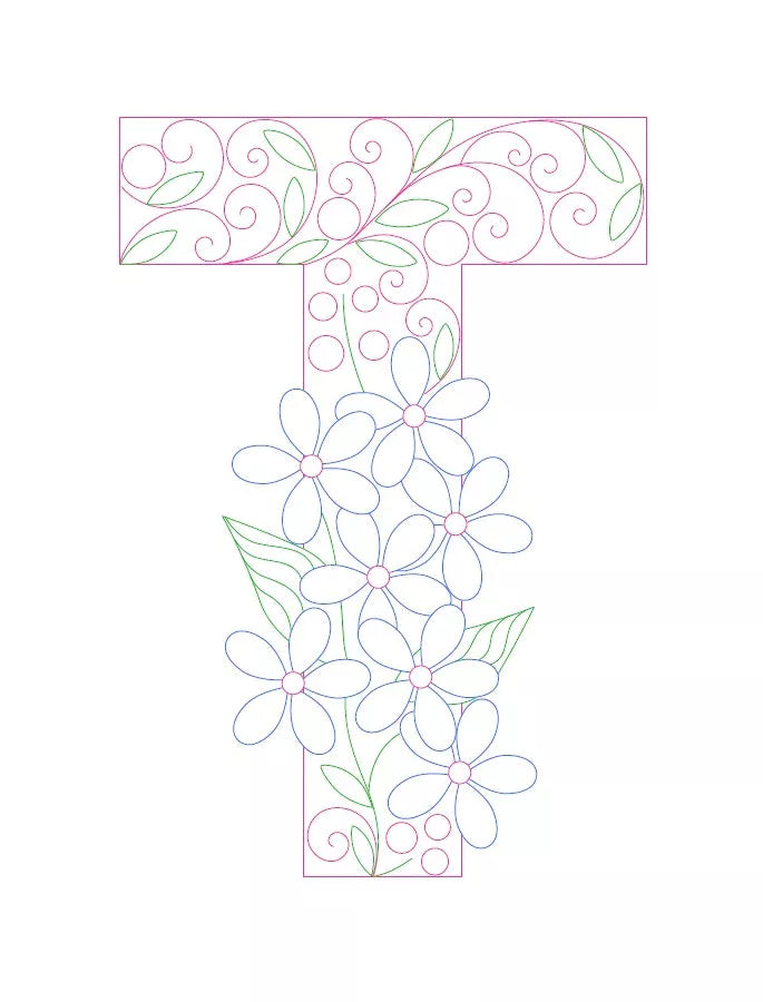 Paper Filigree Painting Kit - Letters for detailed art projects, includes A-Z templates