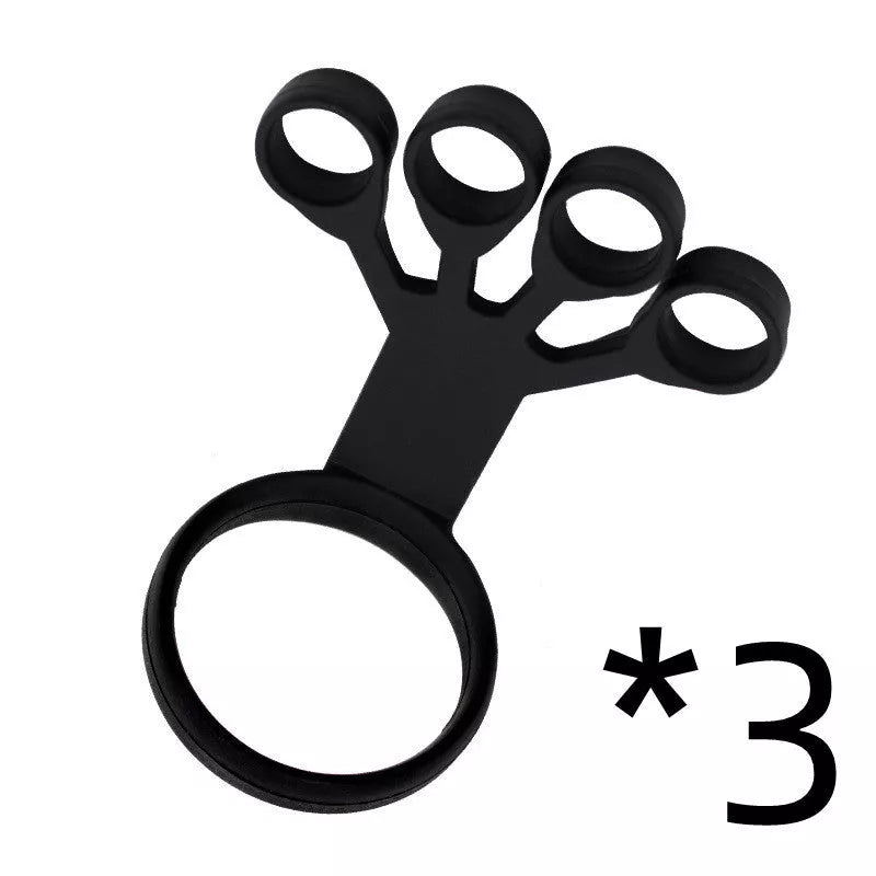 Silicone Wrist Tensioner for finger and wrist strength exercises in black, gray, and sapphire blue
