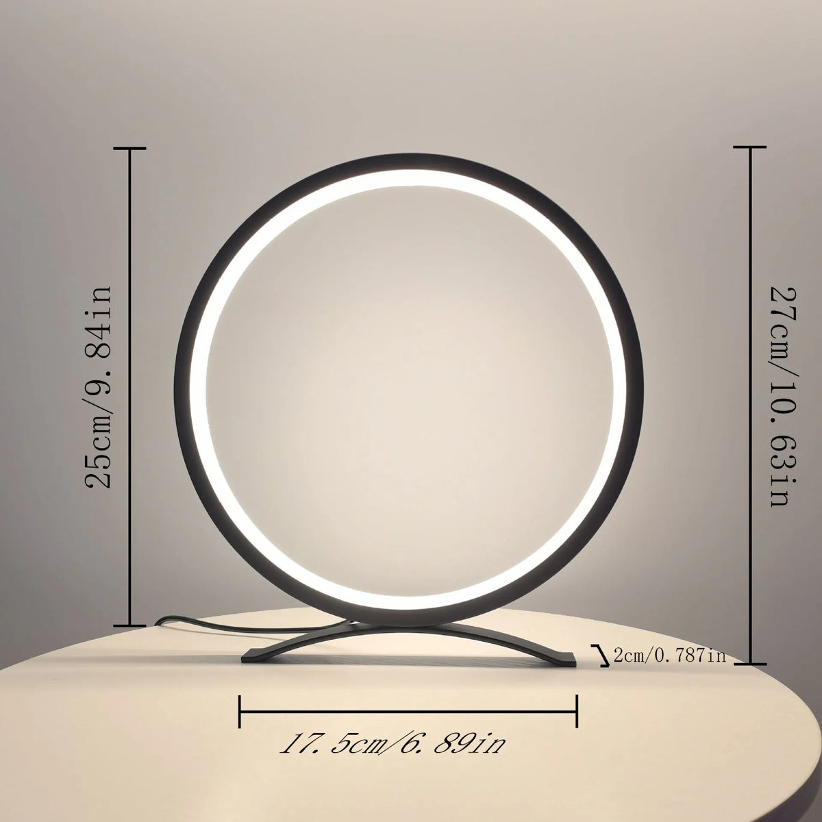 Metal study desk lamp 27cm x 17.5cm x 2.5cm with USB power, black or white warm light