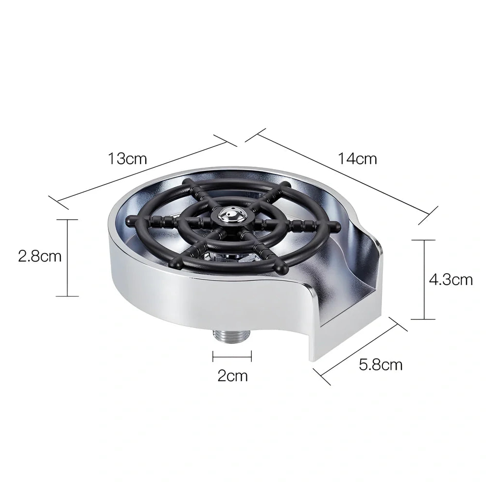 Automatic cup washer with high-pressure spray system for bar counters in black finish