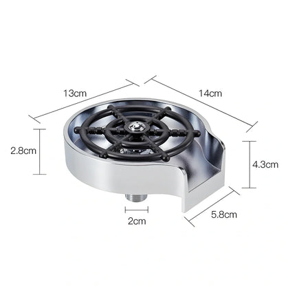 Automatic cup washer with high-pressure spray system for bar counters in black finish