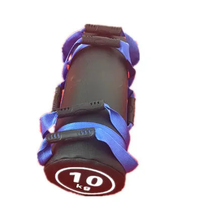 White PVC training sandbag with adjustable weights from 5kg to 30kg for gym and home fitness