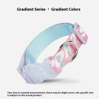 Adjustable nylon dog collar with cartoon gradient colour printing for dogs 2-10kg