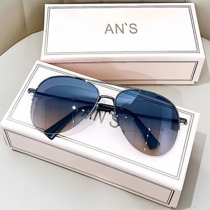 Big face aviator sunglasses with metal frame and UV-protective resin lenses in multiple colour options