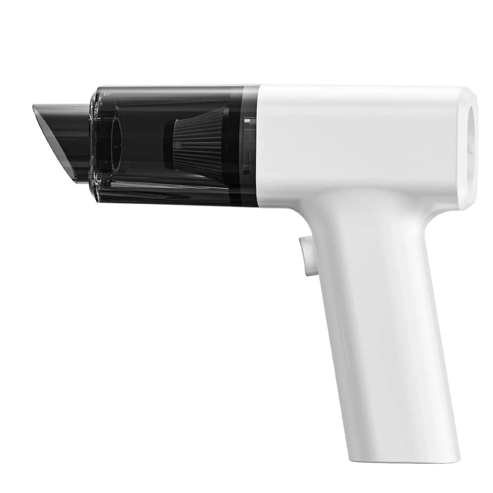 White plastic dust collector with USB-powered vacuum cleaner for household dust removal