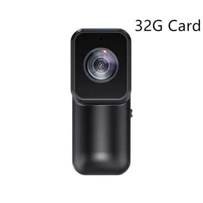 Black mini WiFi sports camera recorder 61.5x27x27mm with wristband riding bracket, cycling bracket, back clip, and pet strap.
