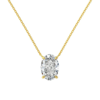 Close-up of a geometric oval ice flower pendant necklace in sterling silver with a choice of platinum or gold tone finish.