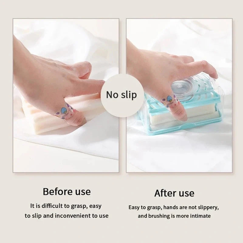 Roller type soap dish holder in light luxury colors with drain holes for bathroom storage