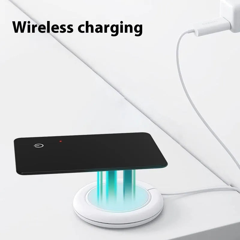 Black pet tracking device with wireless charging and NFC connectivity measuring 85mm
