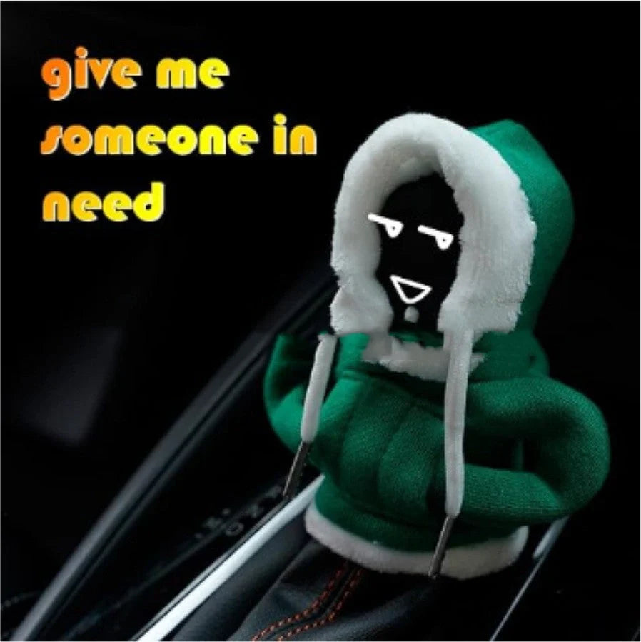 Handmade Christmas Hoodie Car Gearshift Cover in red and green