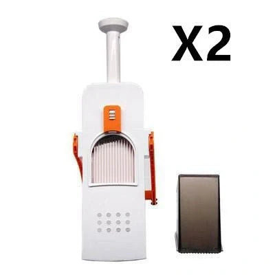 Multifunctional vegetable cutter with safety design and 30+ slicing options