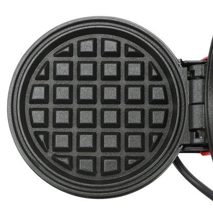 Red electric waffle maker measuring 10x15x20cm with EU plug for bubble egg cakes and pancakes