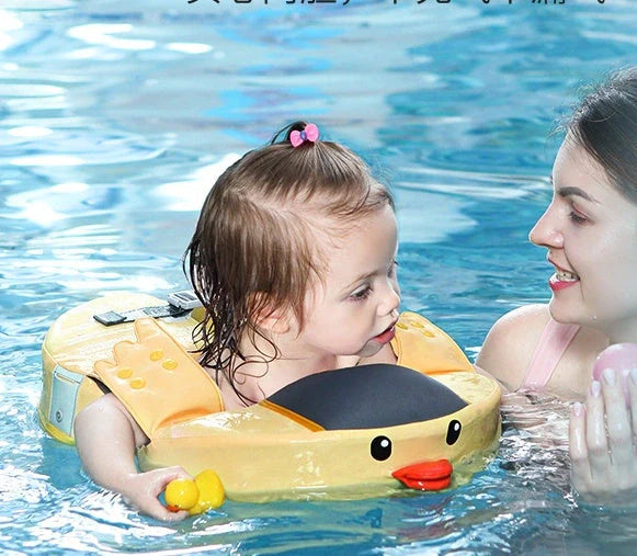 Duckling Underarm Swimming Ring for toddlers in yellow, safe and airtight design