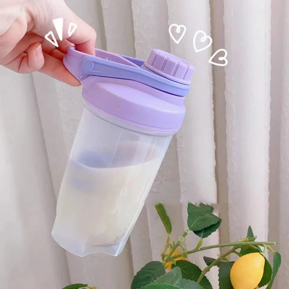 Purple 700ml leakproof blender shaker bottle with stirring ball for protein mixing, 24cm height, gym fitness cup
