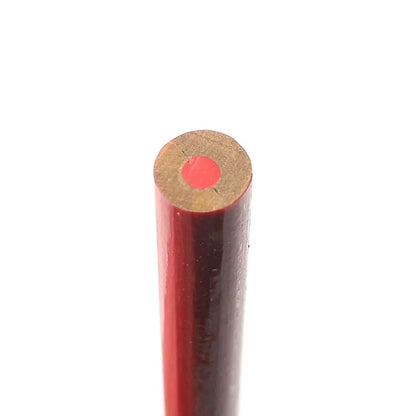Ten red and blue two-colour wooden carpenter's pencils showing round design for marking applications