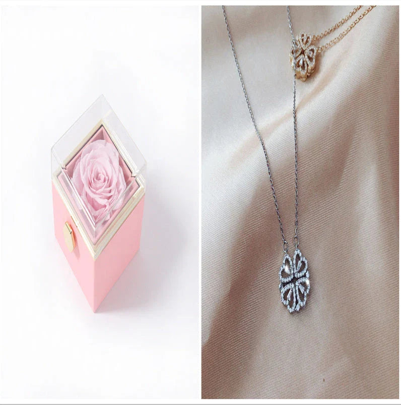Elegant four-leaf clover necklace with magnetic and detachable design for versatile styling