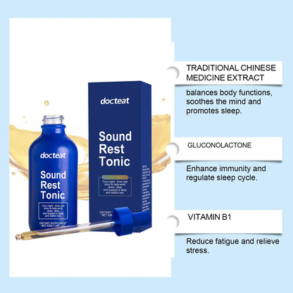 50ml bottle of Sleep Support Herbal Drops with a dropper on a white background