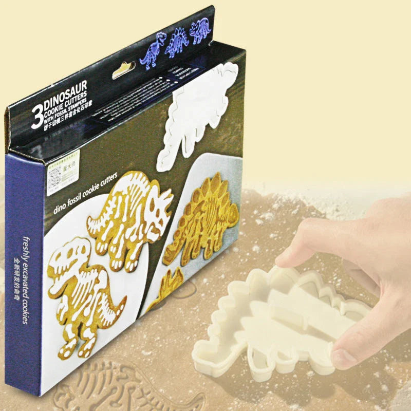 3D dinosaur-shaped baking molds for creating unique, edible treats and crafts