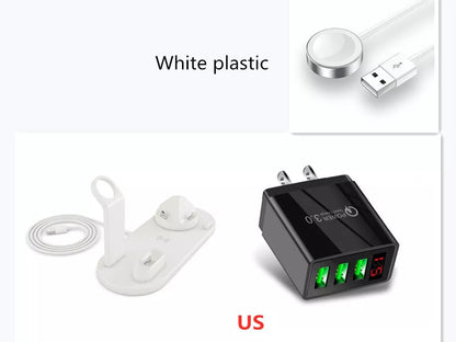 360-degree rotatable wireless charger stand with fast 10W charging for iPhone and Samsung devices