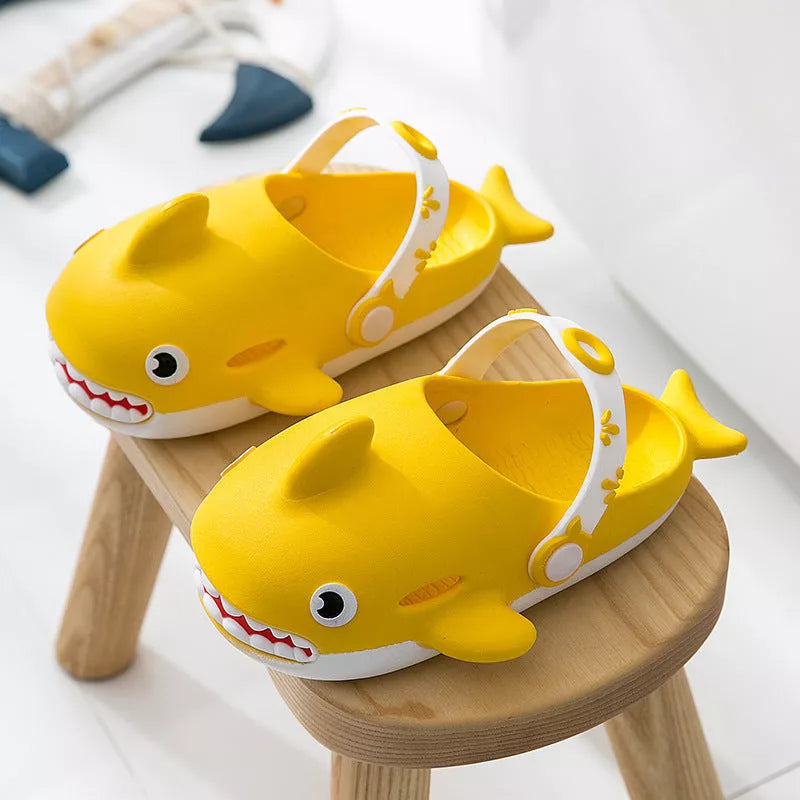 Kids Summer PVC Bathroom Slippers in yellow, green, blue, black, and pink
