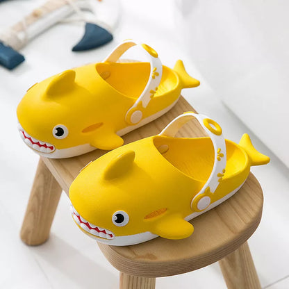 Kids Summer PVC Bathroom Slippers in yellow, green, blue, black, and pink