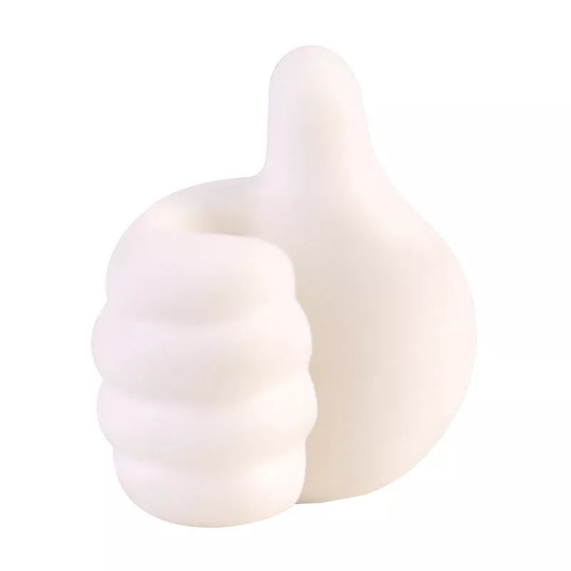 Silicone thumb wall hooks in various colors for organizing kitchen and bathroom items