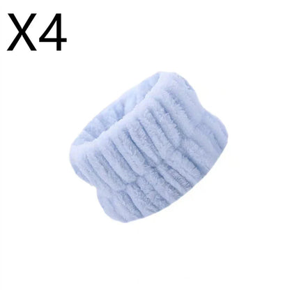 Coral velvet wrist washband with elastic band for facial cleansing, grey colour option shown