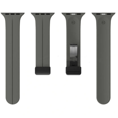 Magnetic silicone watch strap with folding buckle in multiple colours and sizes