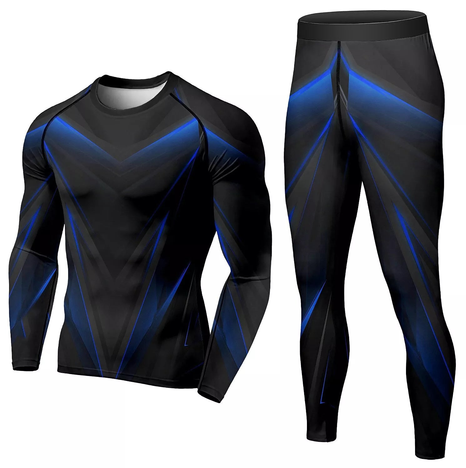 Men's winter compression tracksuit in dazzling colors for running and fitness