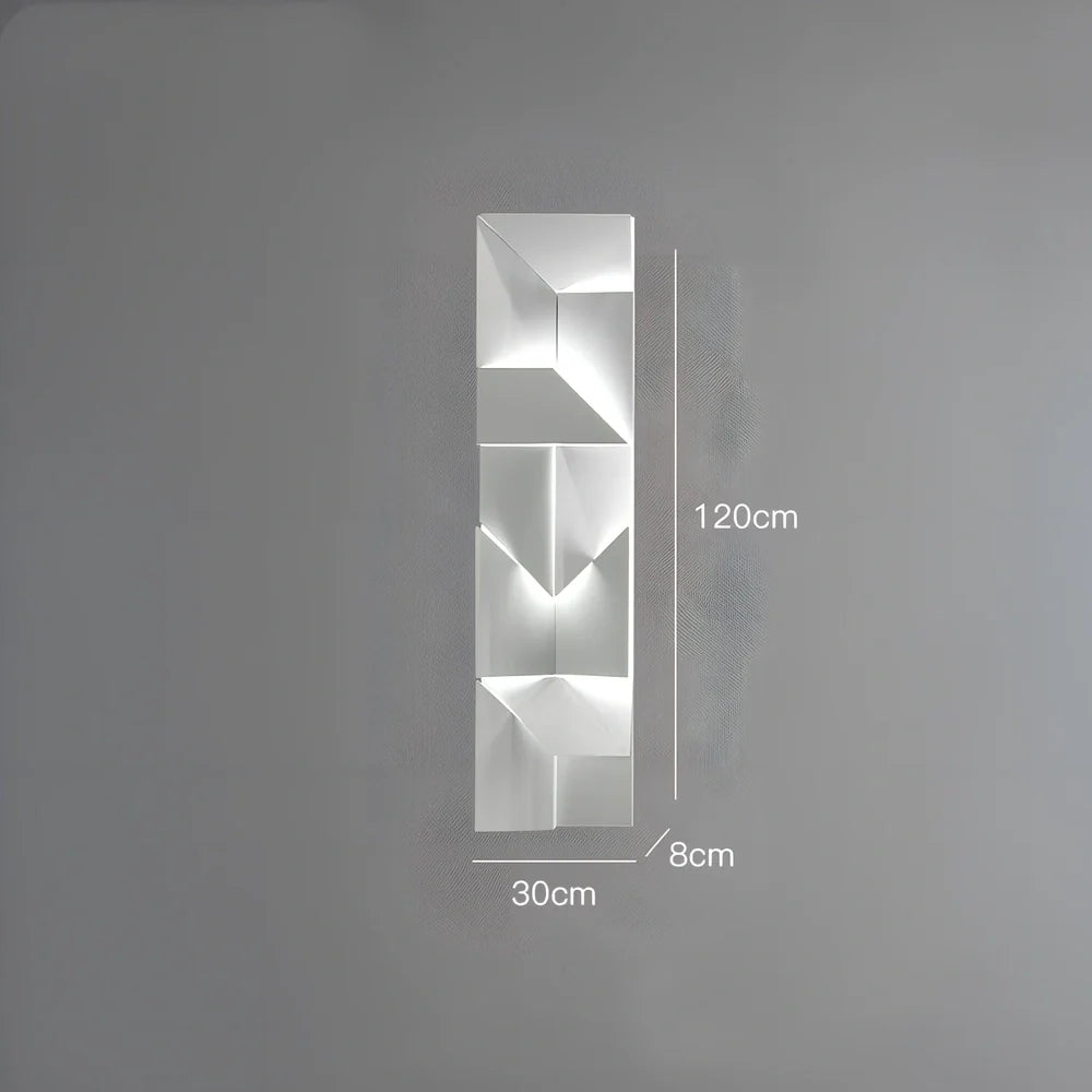 Minimalist iron wall lamp in matte white with LED lighting and slim profile