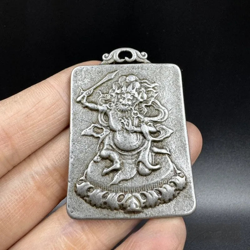 Iron pendant with Chinese geometric design as hanging ornament decoration